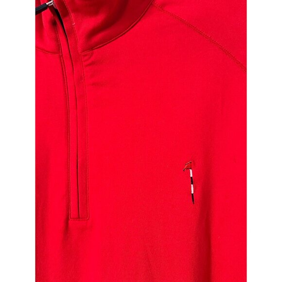 F&G Mens Red Quarter-Zip Pullover Jacket Size L With Embroidered Golf Club Logo - Picture 3 of 9